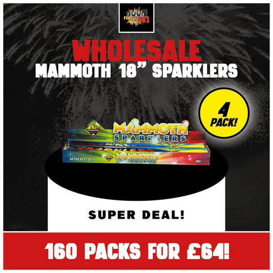 Wholesale - Mammoth 18" Sparklers x 160 Packs