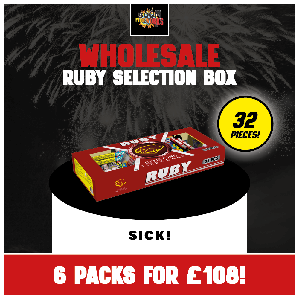 Ruby Compay Box Wholesale - Ruby Selection Box x 6 Packs – Boom Fireworks LTD