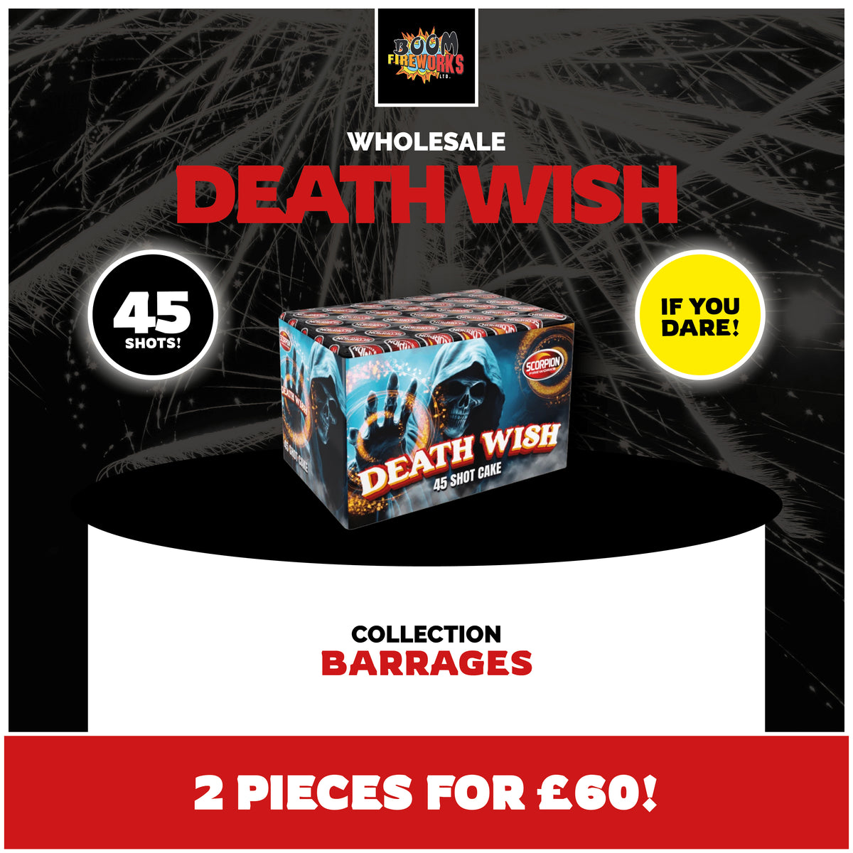 Wholesale - Death Wish x 2 Pieces